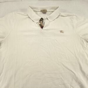Burberry Brit Casual Short Sleeve Collared Polo Shirt Womens Size 2X White